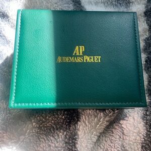 Audemars Piguet Green Leather Case with Gold Logo